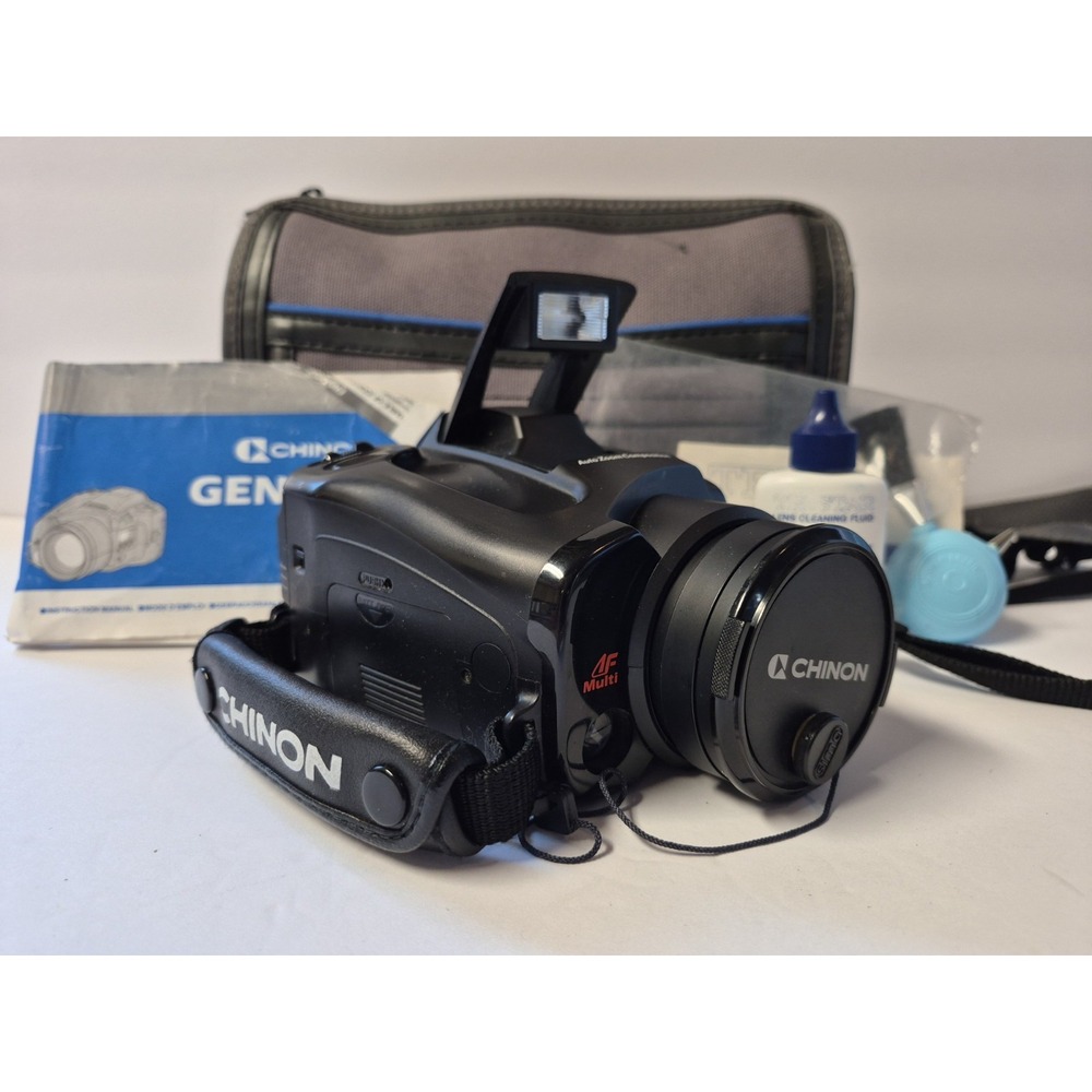 Chinon Genesis III Macro Zoom Lens 38-110mm Automatic Film Camera w/Case WORKS
